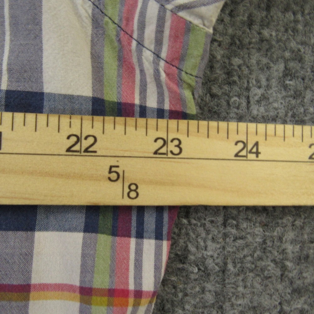 Ralph Lauren Shirt Mens Large Bleeding Madras Fade Plaid Natural Dye Preppy Slim - Picture 7 of 10